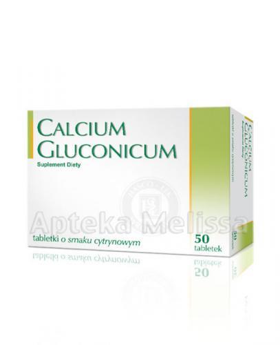 CALCIUM GLUCONICUM O smaku cytrynowym - 50 tabl. - Apteka internetowa Melissa