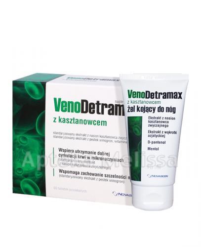 VENODETRAMAX - 60 tabl. + Żel kojący do nóg - 75 ml GRATIS! - Apteka internetowa Melissa