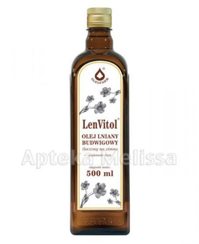  LENVITOL Olej lniany budwigowy nieoczyszczony, 500 ml  - Apteka internetowa Melissa  