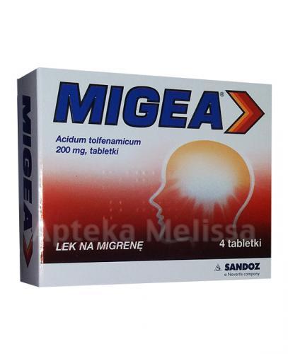  Migea, 200 mg, tabletki na migrenę, 4 sztuki - Apteka internetowa Melissa  