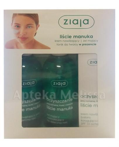 ZIAJA LIŚĆ MANUKA Krem nawilżający SPF 10 - 50 ml + Żel myjący normalizujący - 200 ml + Tonik zwężający pory - 200 ml - Apteka internetowa Melissa