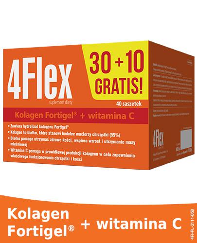 4FLEX Kolagen nowej generacji - 30 sasz.+ 10 sasz. Dla dobrej kondycji aparatu ruchu. - Apteka internetowa Melissa