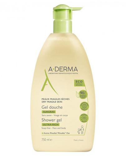 A-derma Żel pod prysznic ultra bogaty, skóra sucha i delikatna - 750 ml - cena, opinie, właściwości - Apteka internetowa Melissa
