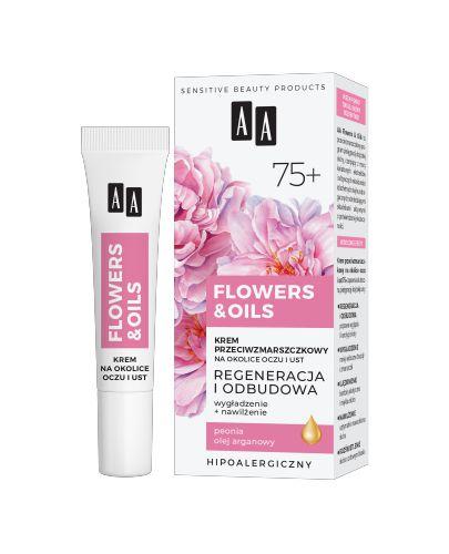  AA FLOWERS & OILS 75+ Krem przeciwzmarszczkowy na okolice oczu i ust, 15 ml - Apteka internetowa Melissa  