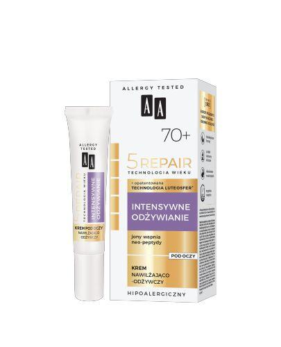 AA TECHNOLOGIA WIEKU 5REPAIR 70+ Krem pod oczy nawilżająco-odżywczy, 15 ml