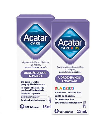  Acatar Care, 15 ml + Acatar Care kids 0,25 mg/ml aerozol do nosa, 15 ml - Apteka internetowa Melissa  