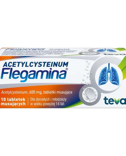  Acetylcysteinum Flegamina 600 mg, ułatwia odkrztuszanie, 10 tabletek musujących - Apteka internetowa Melissa  