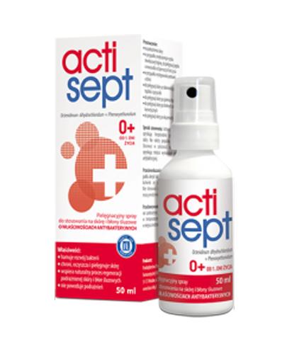  ACTISEPT Spray na skórę i błony śluzowe - 50 ml. Hamuje rozwój baketrii, chroni, oczyszcza i pielęgnuje skórę. - Apteka internetowa Melissa  