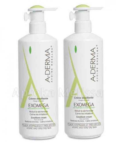 A-DERMA EXOMEGA DUOPACK Krem nawilżająco - zmiękczający - 2 x 400 ml - Apteka internetowa Melissa