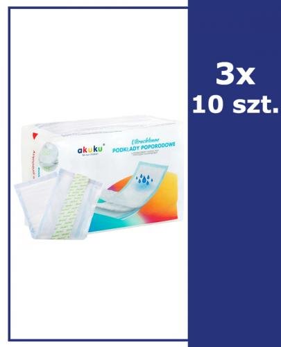 AKUKU Ultrachłonne podkłady poporodowe - 3 x 10 szt. - Apteka internetowa Melissa