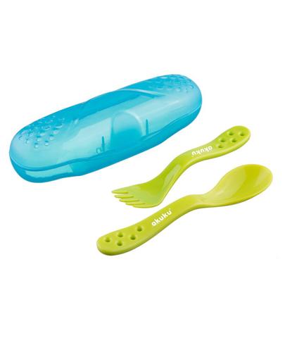 AKUKU Zestaw sztućców w etui, kolor niebiesko - zielony - 1 szt. - cena, właściwości, opinie - Apteka internetowa Melissa