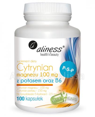  ALINESS Cytrynian magnezu 100 mg + potas + B6 ,100 kapsułek - Apteka internetowa Melissa  