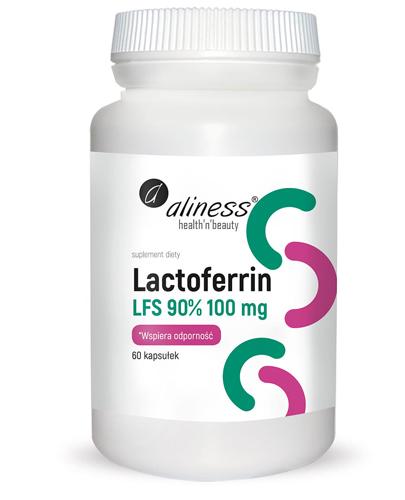  ALINESS Lactoferrin LFS 90% 100 mg - 60 kaps. - wzmacnia odporność - cena, wskazania, opinie - Apteka internetowa Melissa  