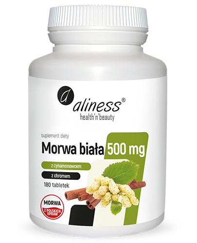  Aliness Morwa biała 4:1 z cynamonowcem i chromem 500 mg, 180 tabletek, cena, opinie, stosowanie - Apteka internetowa Melissa  