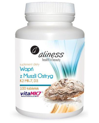 ALINESS Wapń z Muszli Ostryg, K2 MK-7, D3, 100 tabletek