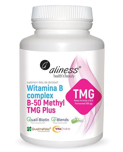  ALINESS Witamina B Complex B-50 Methyl TMG Plus, metabolizm homocysteiny, 100 kapsułek - Apteka internetowa Melissa  