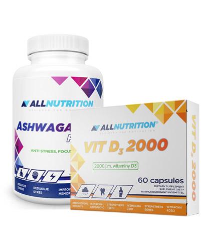 ALLNUTRITION Ashwagandha FORTE - 90 kaps. + ALLNUTRITION VIT D3 2000 - 60 kaps. - Apteka internetowa Melissa