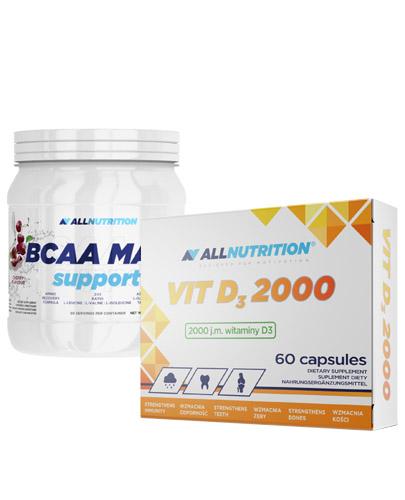  ALLNUTRITION BCAA Max support cherry - 500 g + ALLNUTRITION VIT D3 2000 - 60 kaps. - Apteka internetowa Melissa  