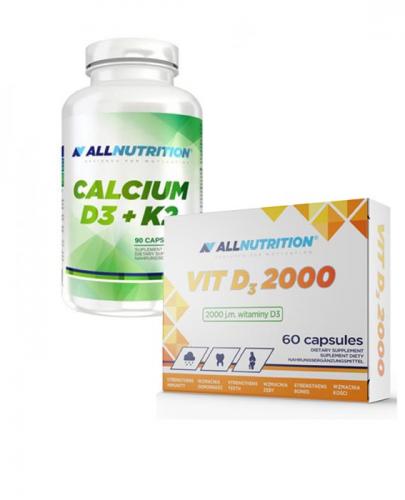 ALLNUTRITION Calcium D3 + K2 - 90 kaps. + ALLNUTRITION VIT D3 2000 - 60 kaps. - Apteka internetowa Melissa
