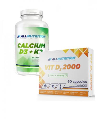  ALLNUTRITION Calcium D3 + K2 - 90 kaps. + ALLNUTRITION VIT D3 2000 - 60 kaps. - Apteka internetowa Melissa  