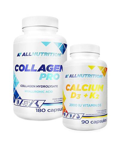  Allnutrition Collagen Pro - 180 kaps. +  ALLNUTRITION Calcium D3 + K2, 90 kapsułek - Apteka internetowa Melissa  