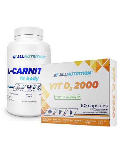 ALLNUTRITION L-Carnitine fit body - 120 kaps. + ALLNUTRITION VIT D3 2000 - 60 kaps. - Apteka internetowa Melissa