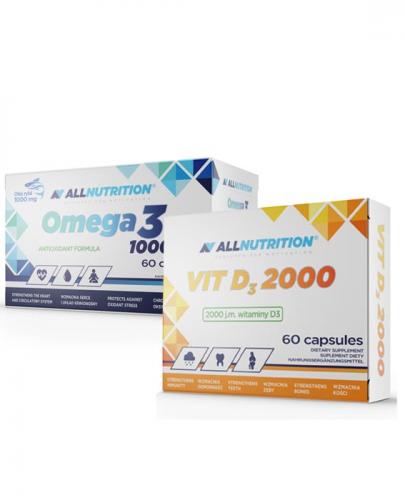  ALLNUTRITION Omega 3 1000 - 60 kaps. + ALLNUTRITION VIT D3 2000 - 60 kaps. - Apteka internetowa Melissa  