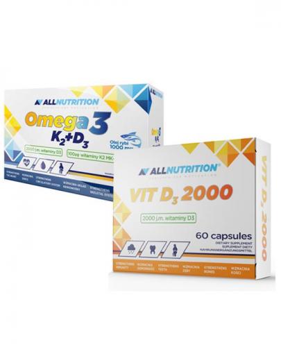 ALLNUTRITION Omega-3 + K2 + D3 - 30 kaps. + ALLNUTRITION VIT D3 2000 - 60 kaps. - Apteka internetowa Melissa