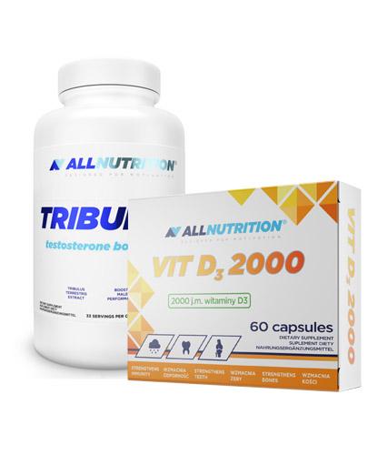 ALLNUTRITION Tribulus testosterone booster - 100 kaps. + ALLNUTRITION VIT D3 2000 - 60 kaps. - Apteka internetowa Melissa