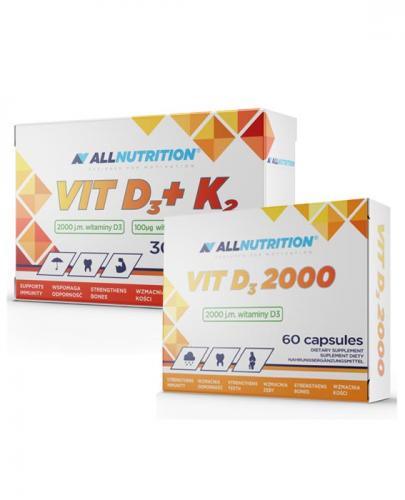  ALLNUTRITION VIT D3 + K2 - 30 kaps. + ALLNUTRITION VIT D3 2000 - 60 kaps. - Apteka internetowa Melissa  