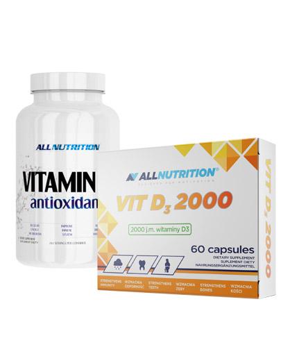 ALLNUTRITION Vitamin C antioxidant - 250 g + ALLNUTRITION VIT D3 2000 - 60 kaps. - Apteka internetowa Melissa