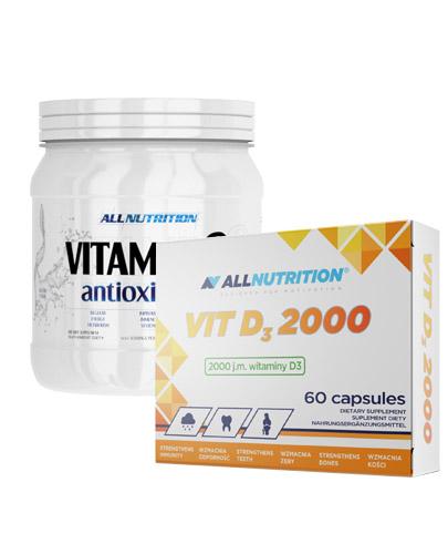 ALLNUTRITION Vitamin C antioxidant - 500 g + ALLNUTRITION VIT D3 2000 - 60 kaps.