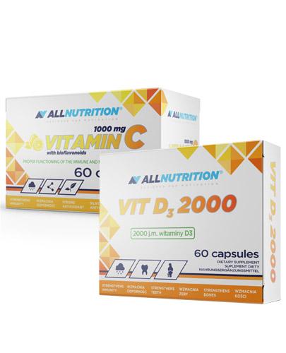  ALLNUTRITION Witamina C 1000 + bioflawonoidy - 60 kaps. + ALLNUTRITION VIT D3 2000 - 60 kaps. - Apteka internetowa Melissa  