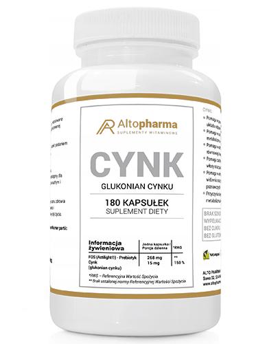  Altopharma Cynk Glukonian cynku - 180 kaps. - cena, opinie, składniki - Apteka internetowa Melissa  