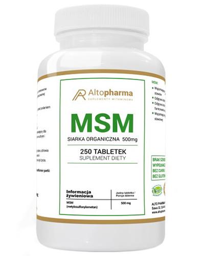  Altopharma MSM Siarka organiczna 500 mg - 250 tabl. - cena, opinie, stosowanie - Apteka internetowa Melissa  