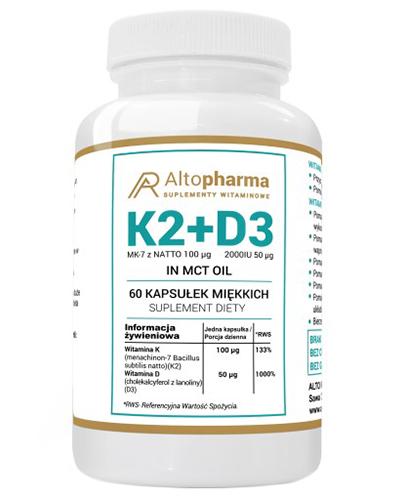 Altopharma Witamina K2 + D3 - 60 kaps. - cena, opinie, wskazania - Apteka internetowa Melissa  