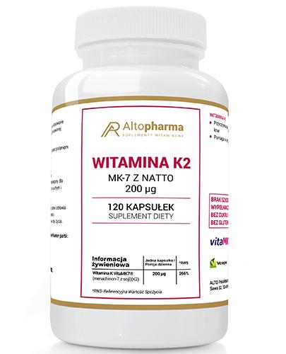  Altopharma Witamina K2 MK-7 z natto 200 µg - 120 kaps. - cena, opinie, stosowanie - Apteka internetowa Melissa  