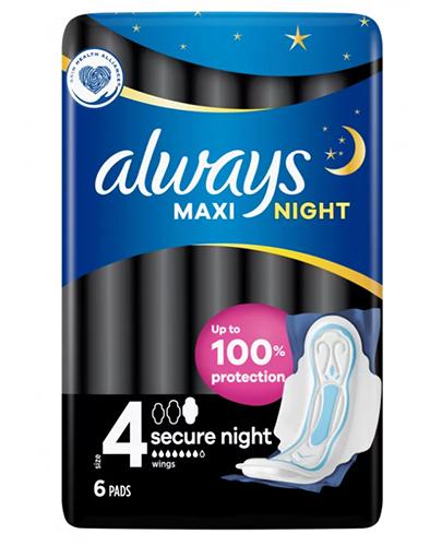  Always Maxi Secure Night 4 Podpaski ze skrzydełkami, 6 sztuk - Apteka internetowa Melissa  