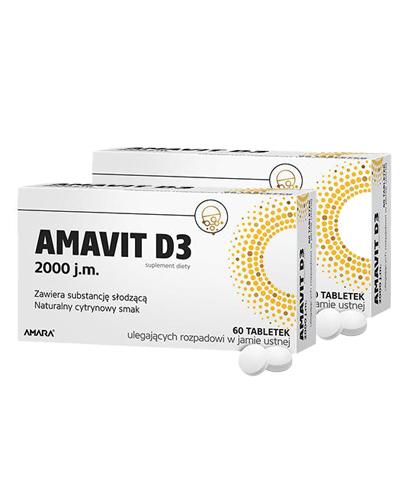  Amavit D3 2000 j.m., 2 x 60 tabletek, cena, opinie, stosowanie - Apteka internetowa Melissa  