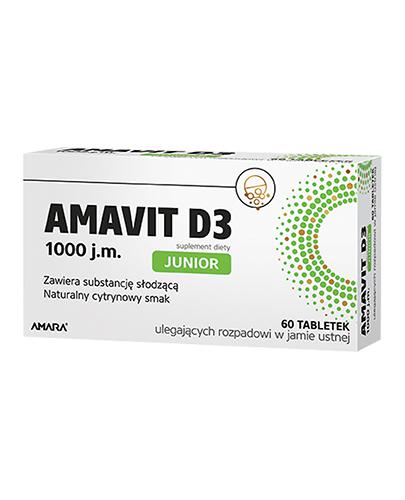  Amavit D3 Junior 1000 j.m., 60 tabletek, cena, opinie, stosowanie - Apteka internetowa Melissa  