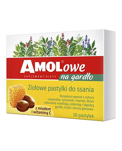 AMOLOWE NA GARDŁO Pastylki do ssania z miodem i witaminą C - 16 szt. - Drogeria Melissa