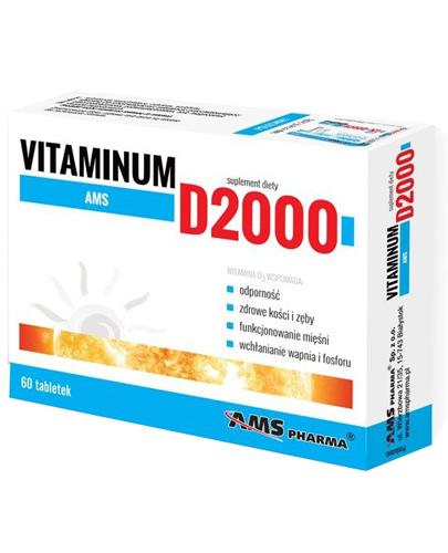  Ams Pharma Vitaminum D2000 - 60 tabl. - cena, opinie, stosowanie - Apteka internetowa Melissa  