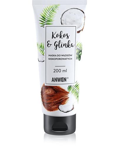  Anwen Kokos & Glinka Maska do włosów niskoporowatych - 200 ml - cena, opinie, właściwości - Apteka internetowa Melissa  