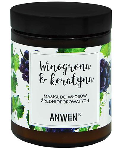  Anwen Winogrona & Keratyna Maska do włosów średnioporowatych - 180 ml - cena, opinie, składniki - Apteka internetowa Melissa  