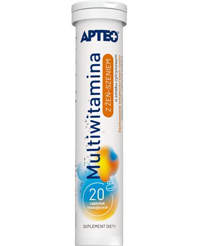 APTEO Multiwitamina z żeń-szeniem o smaku cytrynowym - 20 tabl. mus.