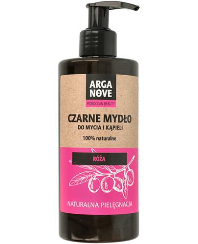 Arganove Czarne mydło do mycia i kąpieli Róża 100% naturalne - 300 ml - cena, opinie, właściwości - Apteka internetowa Melissa