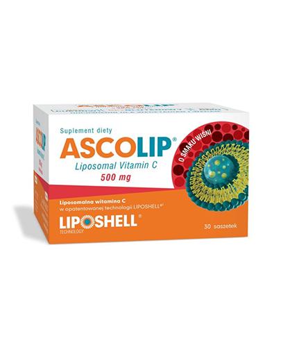  Ascolip Liposomal witamina C 500 mg o smaku wiśni - 30 saszetek - cena, opinie, właściwości - Apteka internetowa Melissa  