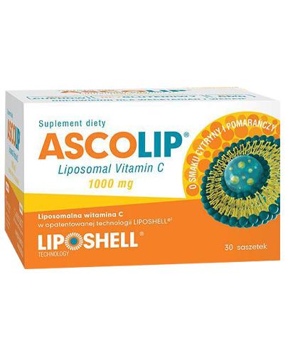  Ascolip Liposomalna Witamina C 1000 mg o smaku cytryny i pomarańczy, 30 saszetek - Apteka internetowa Melissa  