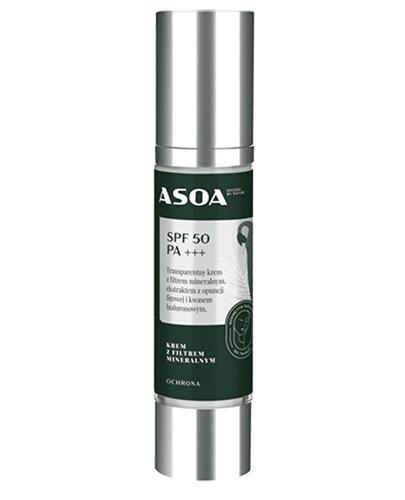 Asoa Krem z filtrem mineralnym SPF 50 PA+++ - 50 ml - cena, opinie, skład - Apteka internetowa Melissa  