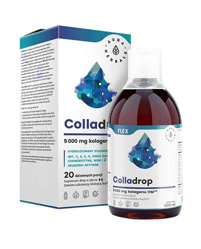  Aura Herbals Colladrop Flex 5000 mg kolagenu HM, 500 ml, cena, wskazania, właściwości - Apteka internetowa Melissa  